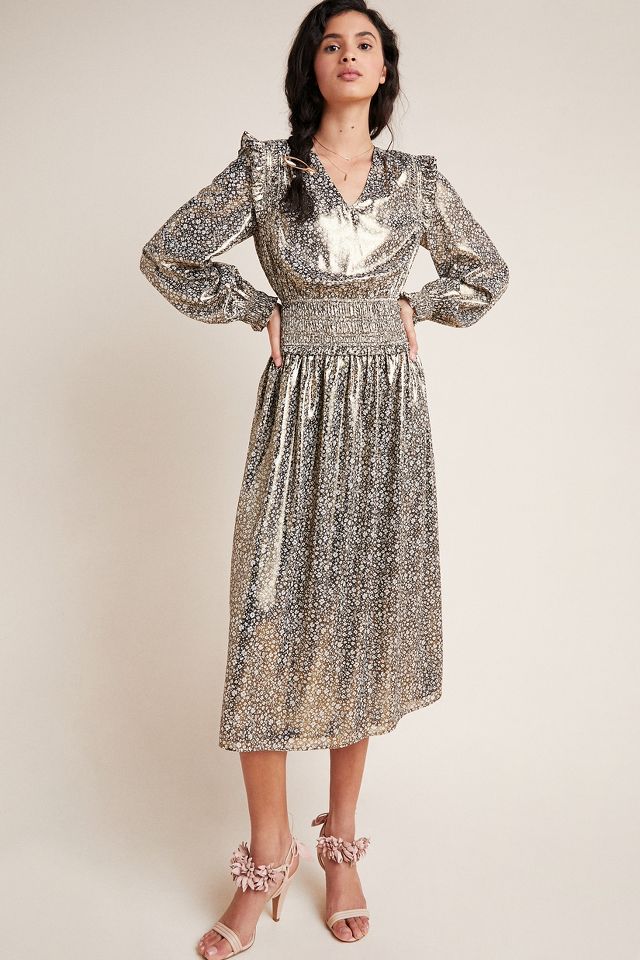 NWT❤️Anthropologie Shimmer sold Midi Dress