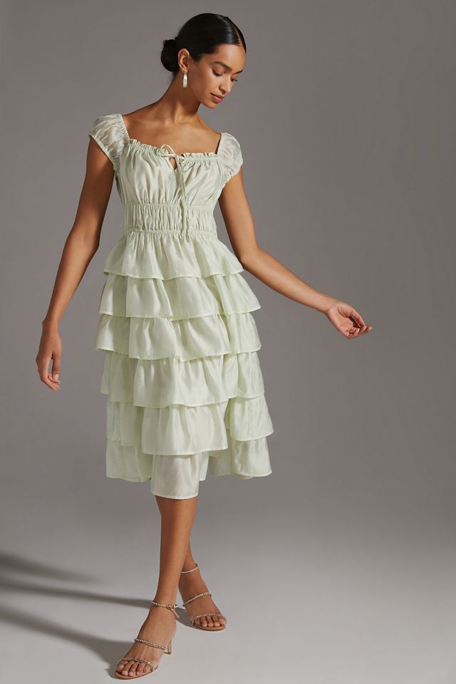 Ruffled & Tiered Midi Dress #1