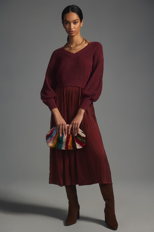 Current Air Pullover Sweater and Tiered Dress Set