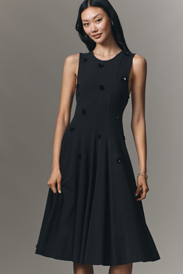 knee length dresses for ladies Embellished Rhinestone Ruched Midi Dress