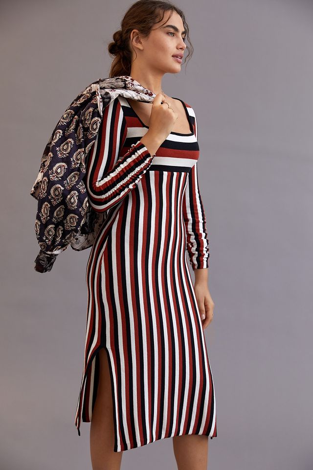 Maeve Striped Sweater Midi Dress