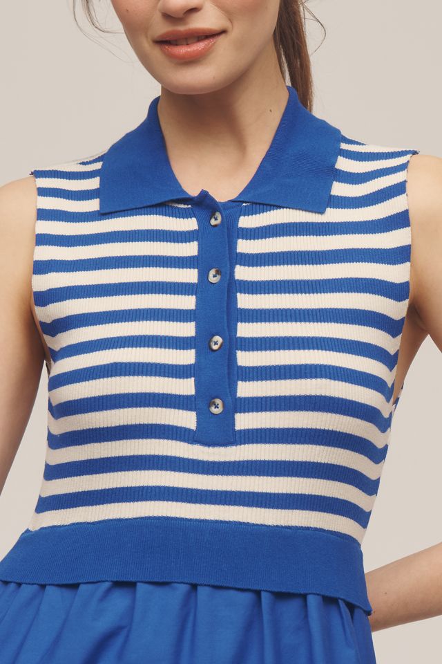 By Anthropologie Thea Polo Collar Sleeveless Dress #2