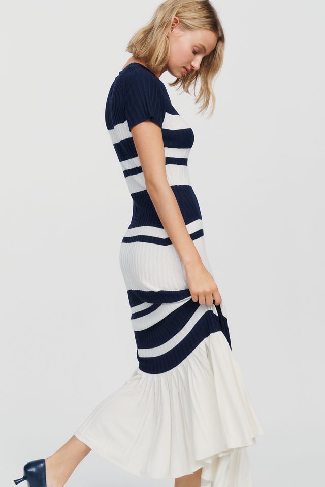 Maeve Ruffle-Hem Sweater Midi Dress #1