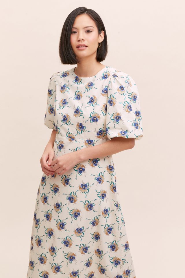 Annette Poplin Printed Midi Dress #1
