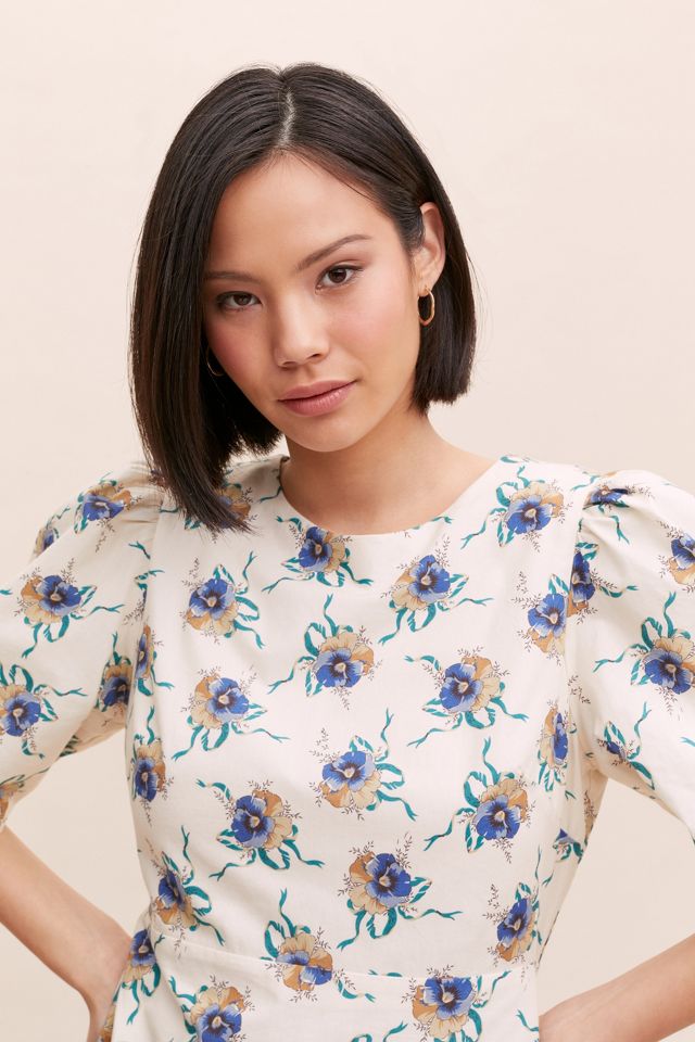 Annette Poplin Printed Midi Dress #3