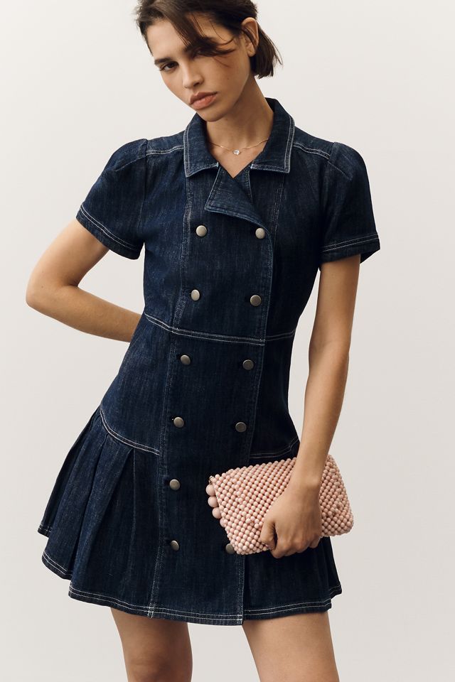 Pilcro Denim Peacoat Mini Dress | Anthropologie