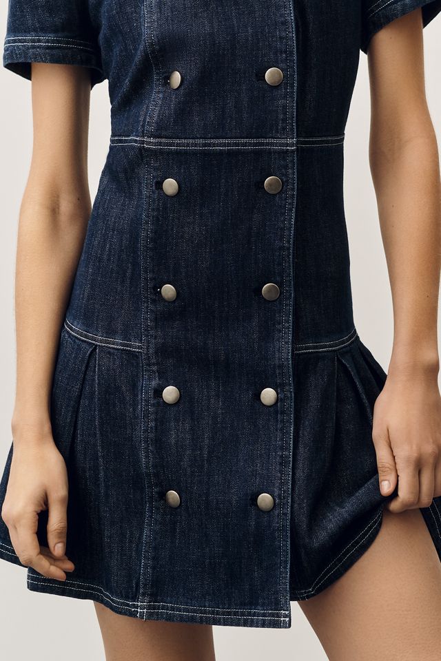 Pilcro Denim Peacoat Mini Dress | Anthropologie