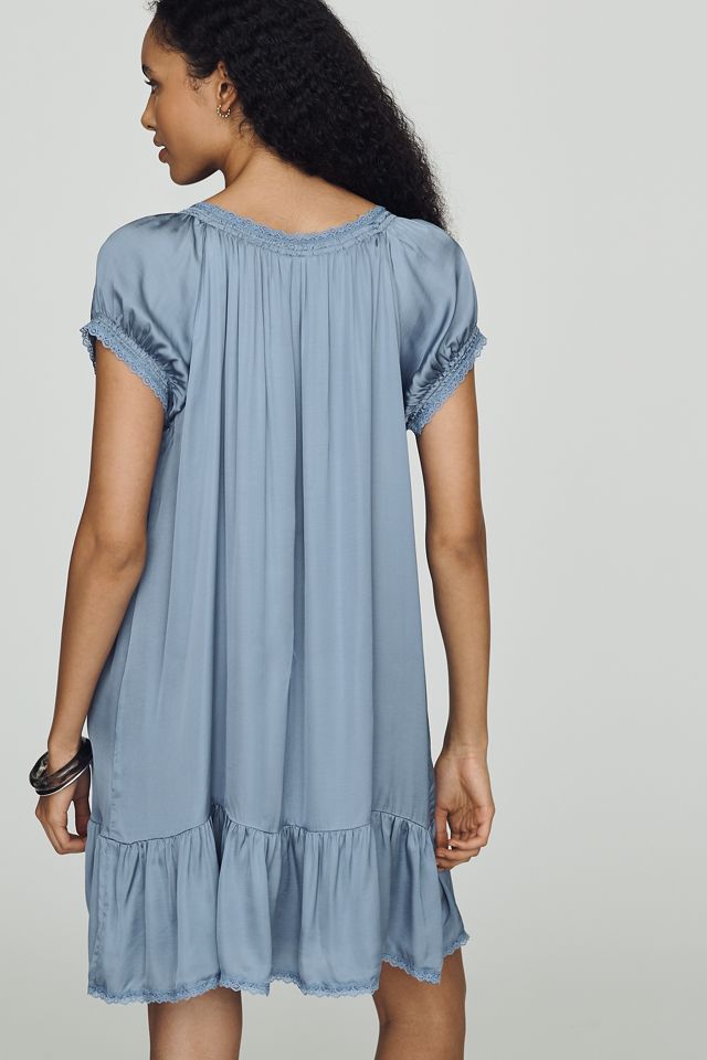 Amber Short-Sleeve Silken Mini Dress #1