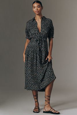 anthropologie midi dress sale By Anthropologie Square-Neck Midi Dress