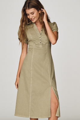 Rebekah Denim Slim Midi Dress