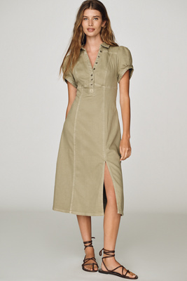 Pilcro Rebekah Denim Slim Midi Dress