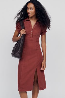 Pilcro Rebekah Denim Slim Midi Dress