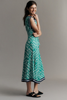 Maeve Sleeveless Hanky-Hem Midi Dress