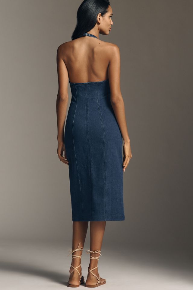 sachin and babi light blue dress Women's Open-Back Halter Denim Mini Dress | Women's Dresses & Jumpsuits main image 1