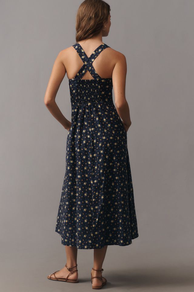 Maeve Printed A-Line Halter Midi Dress #1