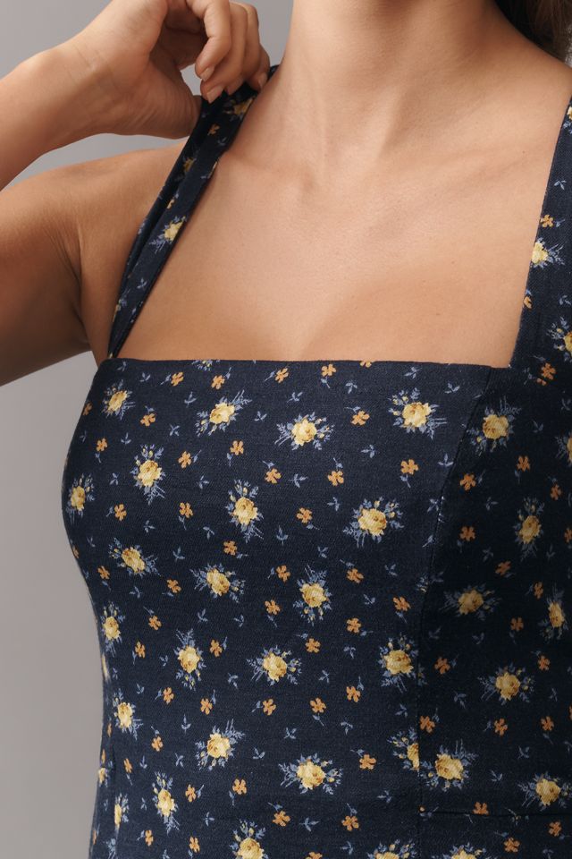 Maeve Printed A-Line Halter Midi Dress #2