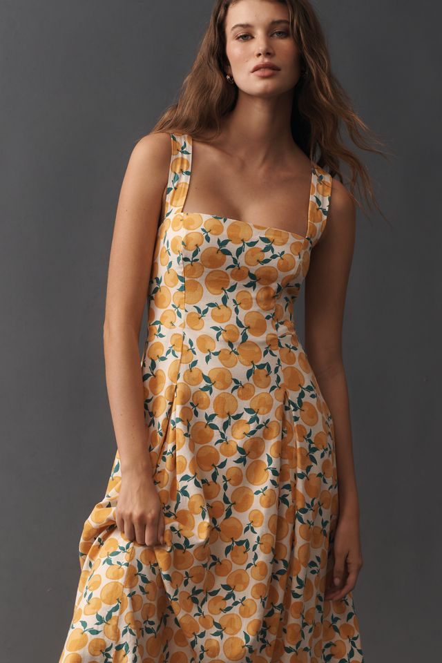 Maeve Printed A-Line Halter Midi Dress #3