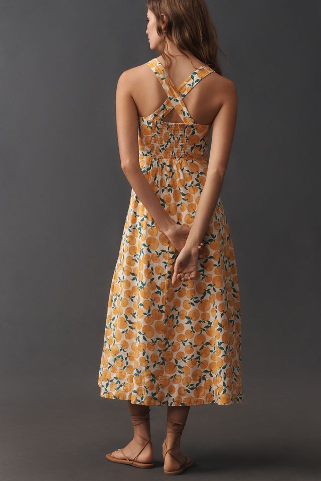 Maeve Printed A-Line Halter Midi Dress
