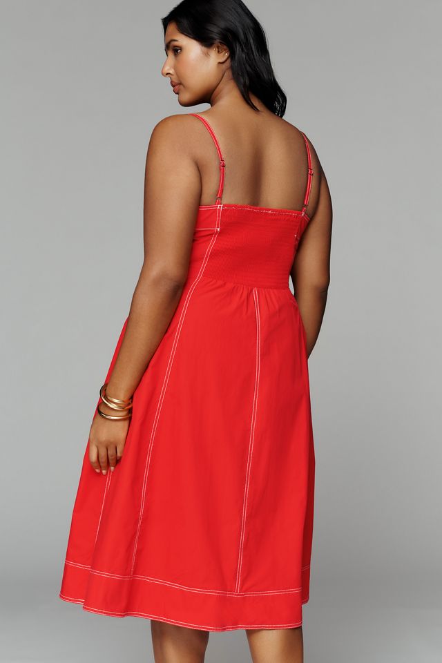 Marin Cotton Poplin Midi Dress by Pilcro #7