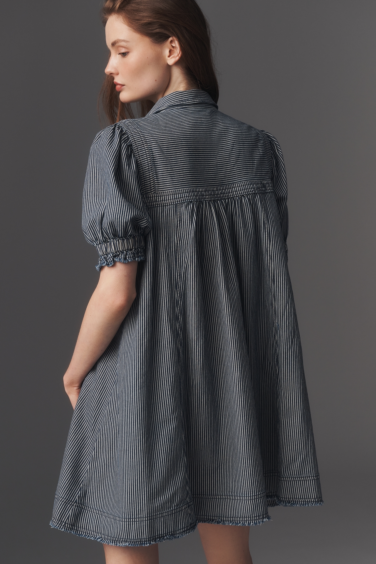 Pilcro Cotton Workwear Swing Mini Dress