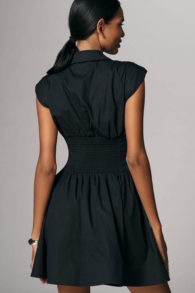 Maeve Cap-Sleeve Waisted Mini Shirtdress #1