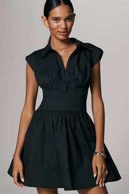 blue dress for baby girl No.39 The Linen Shirtdress in Black main image 1