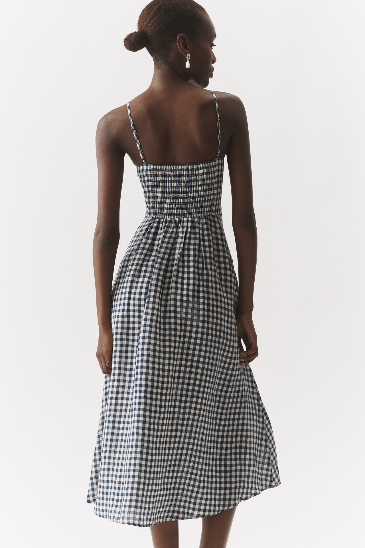 100% European Linen Strappy Midi Dress