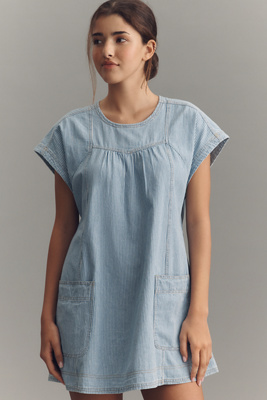 Square-Neck Swing Mini Dress