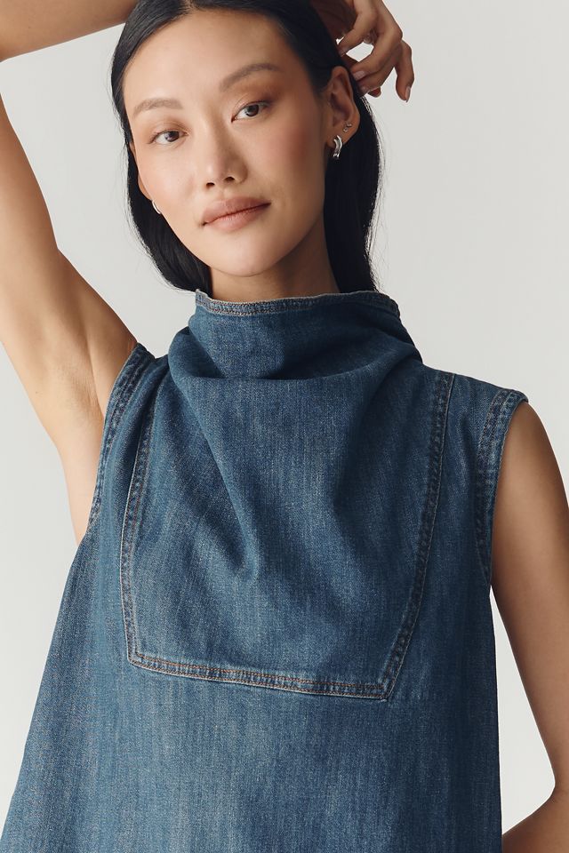 Pilcro Sleeveless Mock-Neck Denim Mini Dress #2