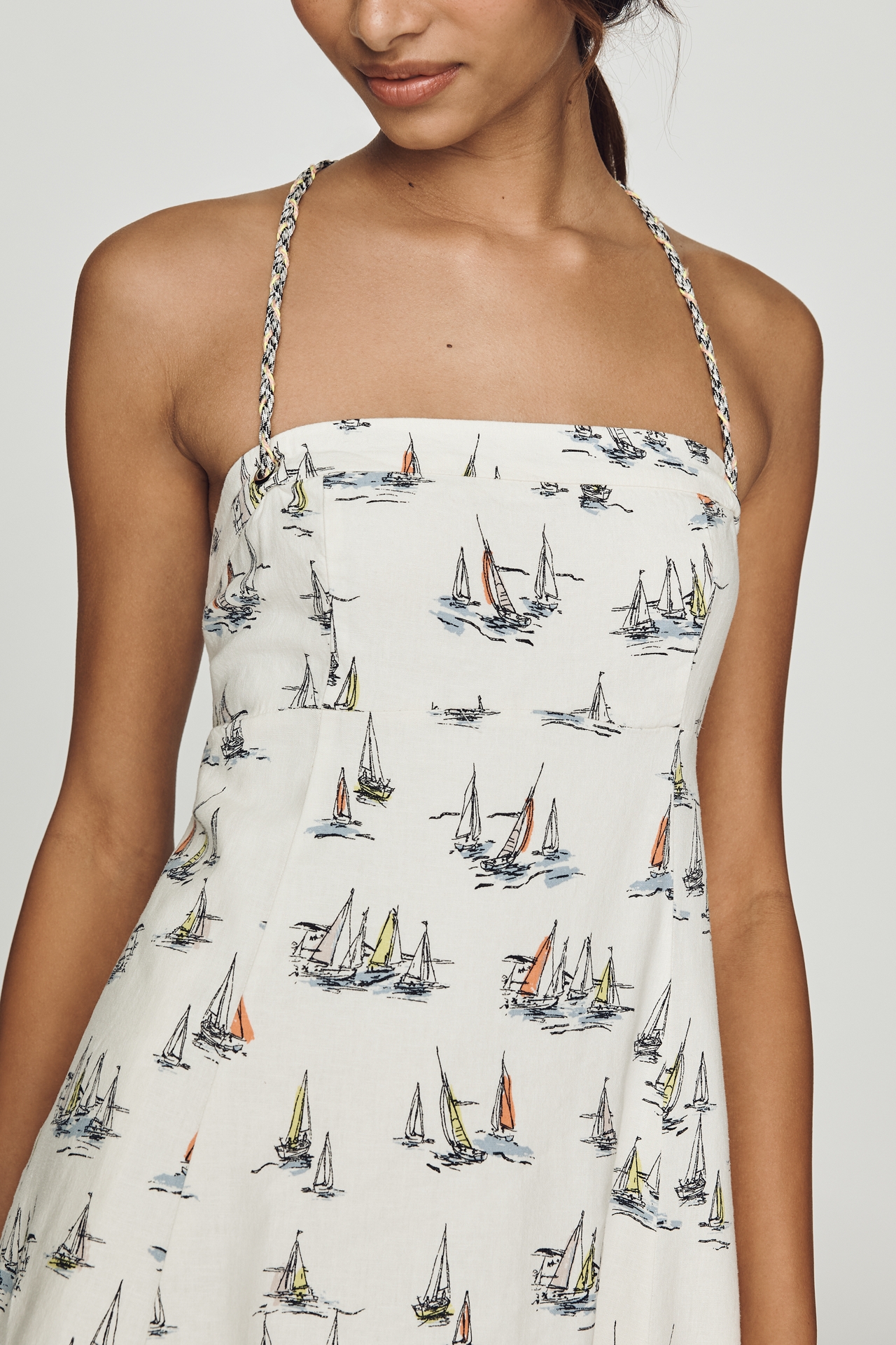Maeve Linen Blend Mini Dress