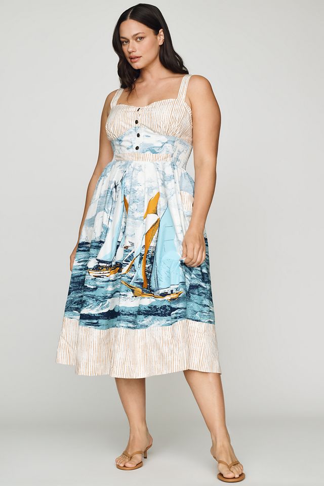 Maeve Cotton Sweetheart Midi Dress #4