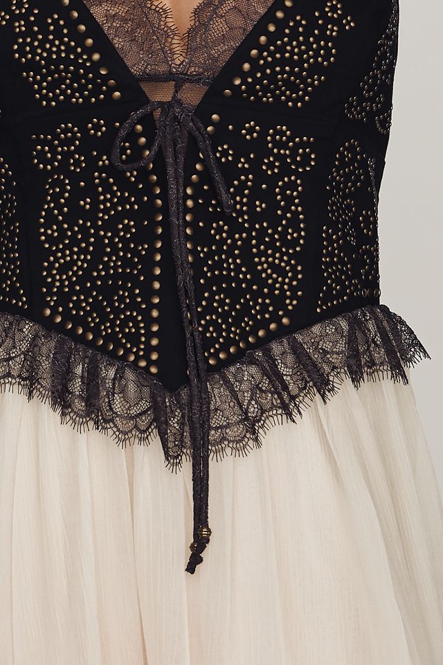 By Anthropologie Lace Trim Twofer Mini Dress #4