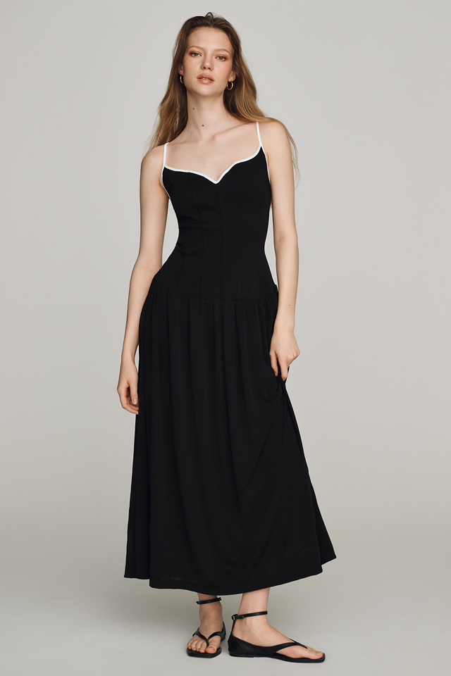 By Anthropologie Drop-Waist Midi Dress