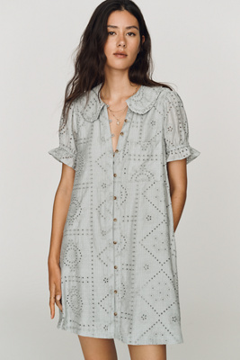 Pilcro Keira Eyelet Mini Dress