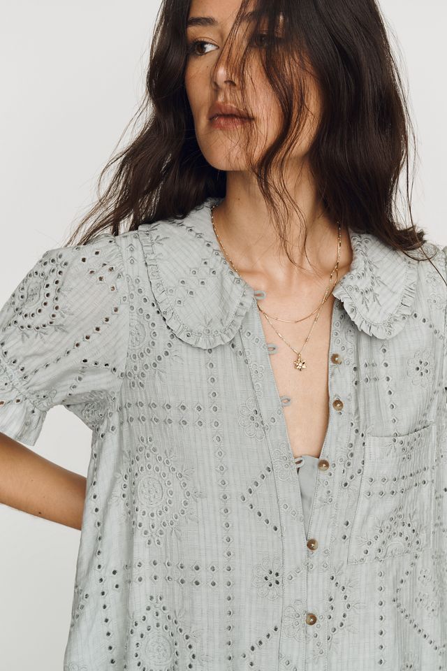 Pilcro Keira Eyelet Mini Dress | Anthropologie