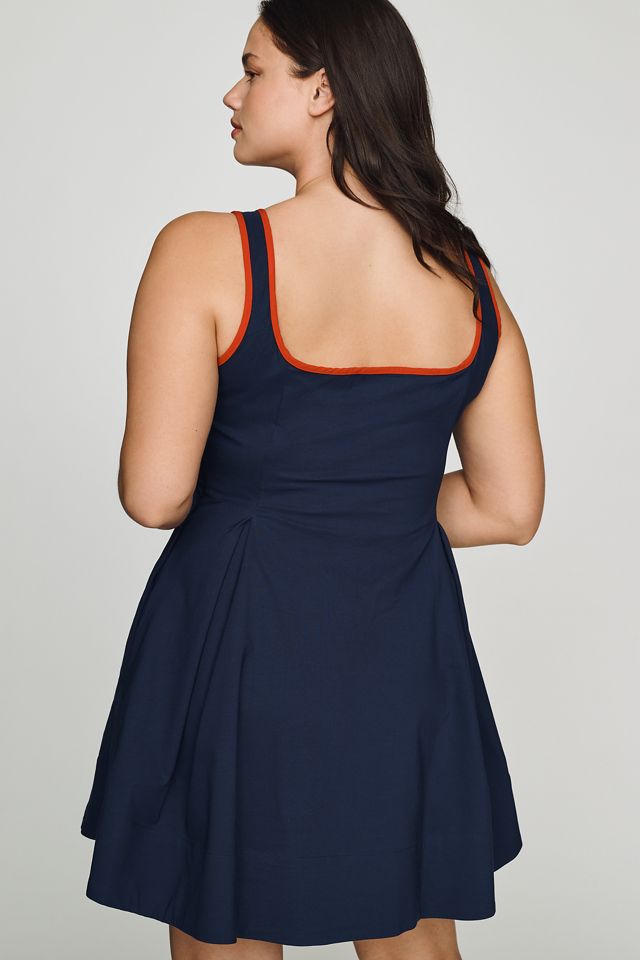 Arlette Square-Neck Piped Mini Dress by Maeve #7
