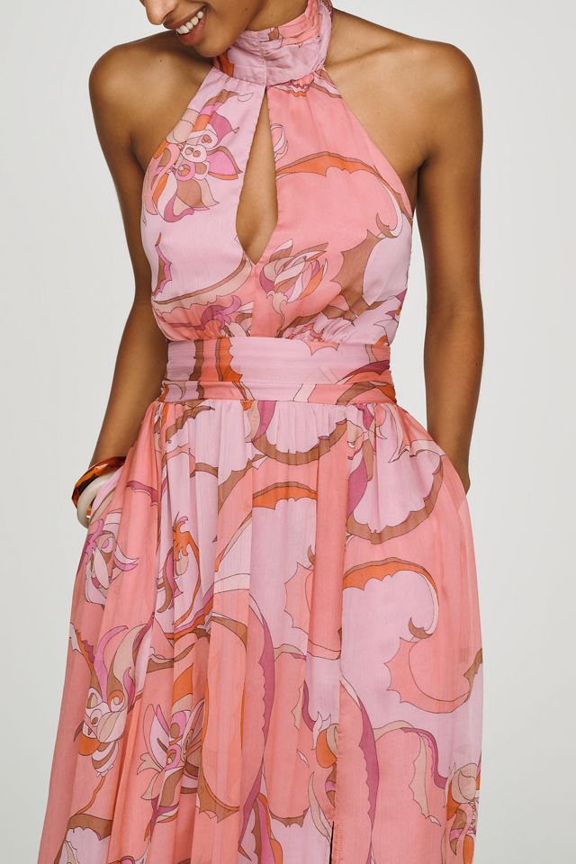 midi halter cocktail dress Petal and Pup Women's Anabelle Halter Neck Midi Dress