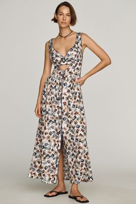 square neck cocktail dress Square Neck Midi Dress in Chocolate Brown - S