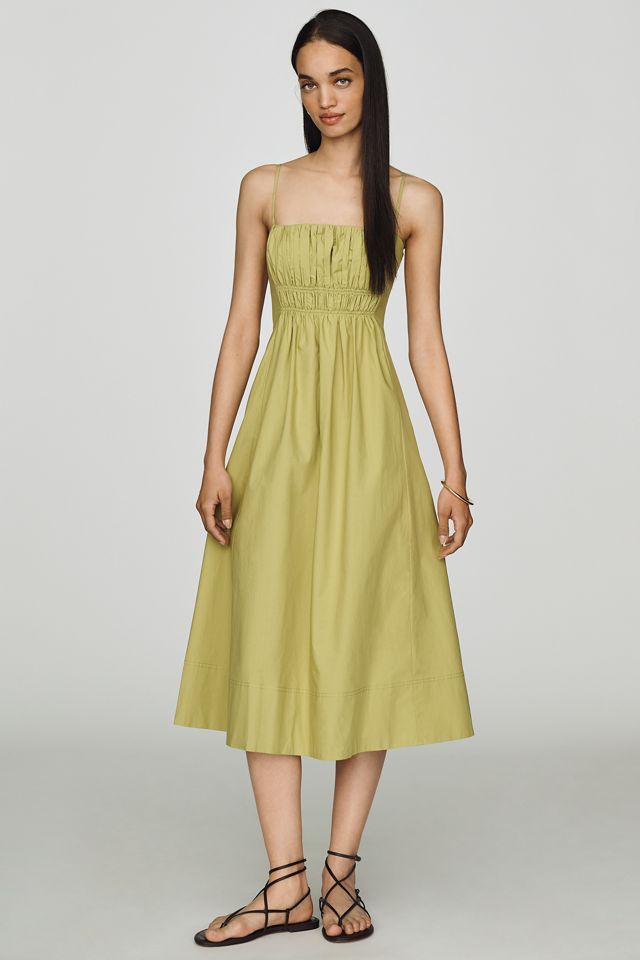 Maeve Cotton Ruched Midi Dress #1