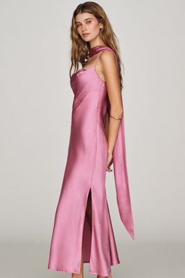 strapless pink dress Ruched Strapless Pink Long Prom Dress Pink / 10 main image 1