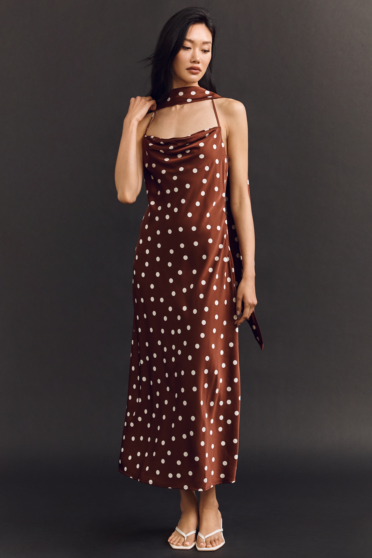 Maeve Scarf Midi Slip Dress
