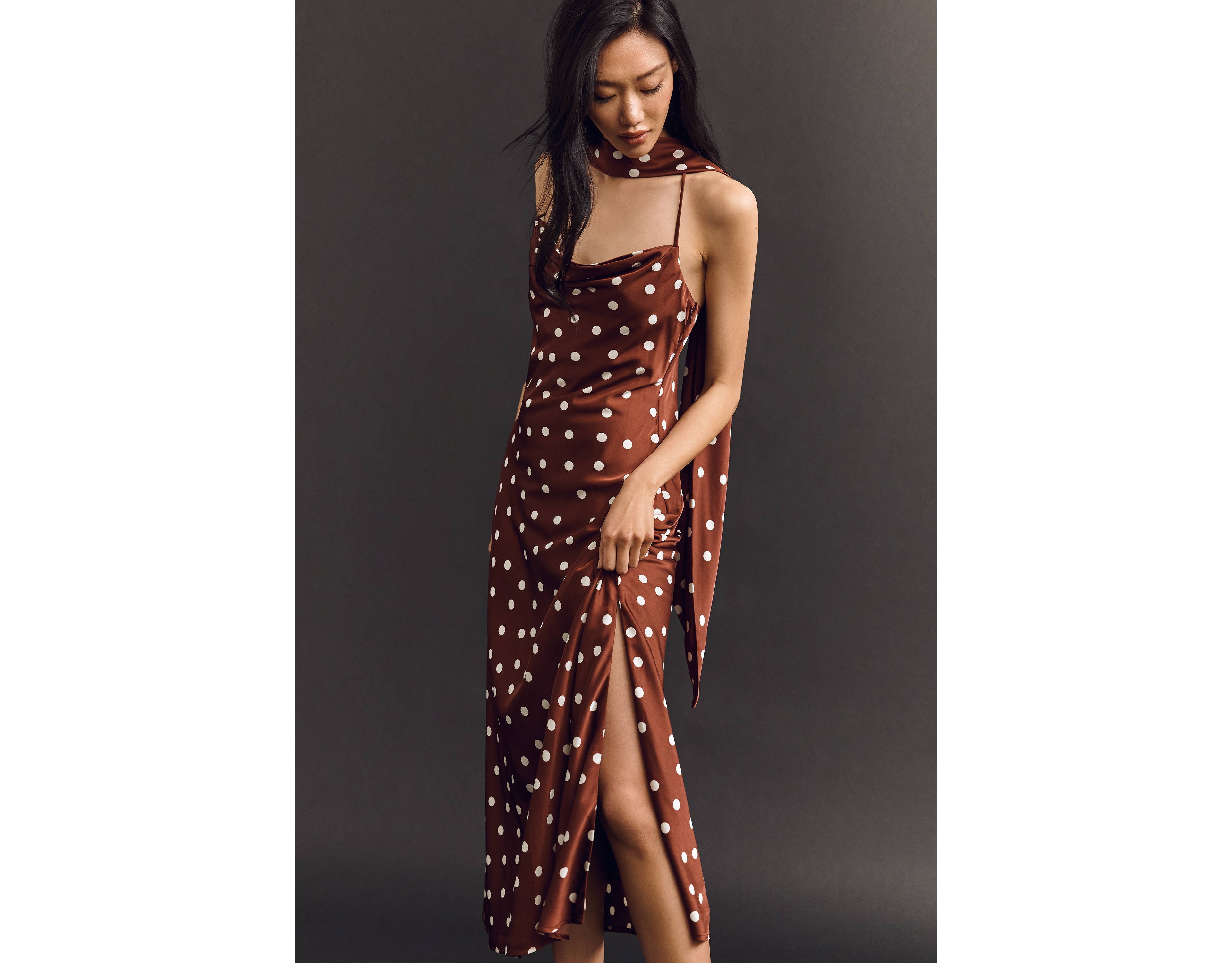 Maeve Scarf Midi Slip Dress