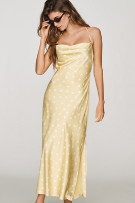 mismatched color bridesmaid dresses Zapaka Women Satin Bridesmaid Dress Light Yellow Halter Sleeveless Backless Mermaid Wedding Guest Dress, Light Yellow / US12