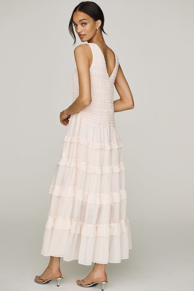 By Anthropologie Tiered Chiffon Maxi Dress #3