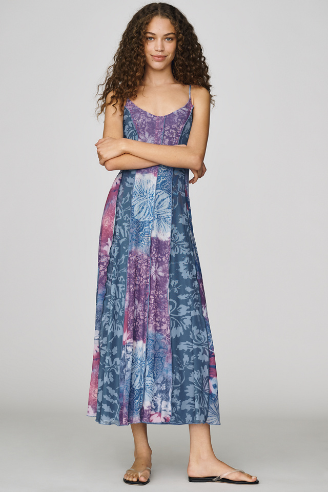 Pilcro Mesh Seamed Midi Dress