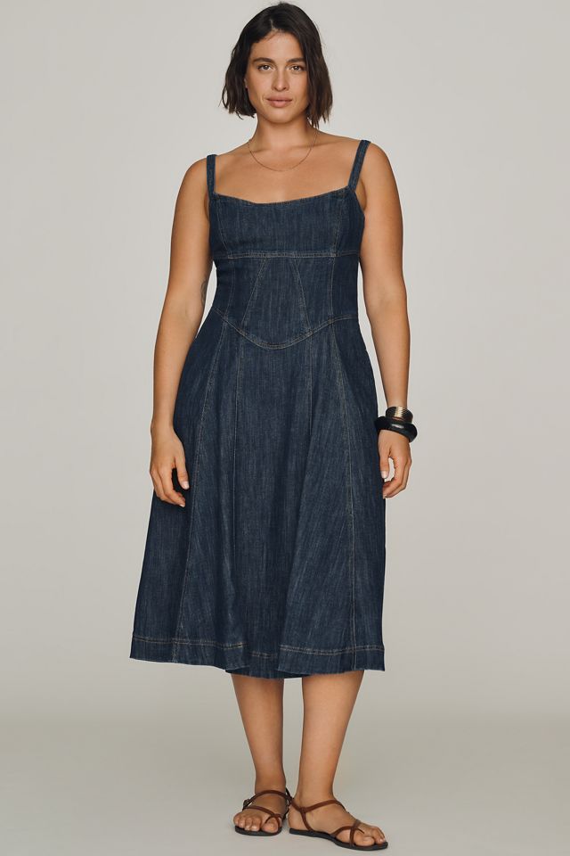By Anthropologie Denim Waisted Midi Dress #5