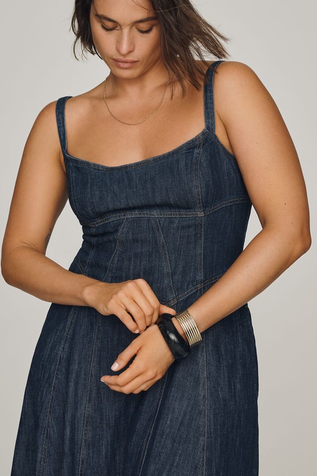 By Anthropologie Denim Waisted Midi Dress #6