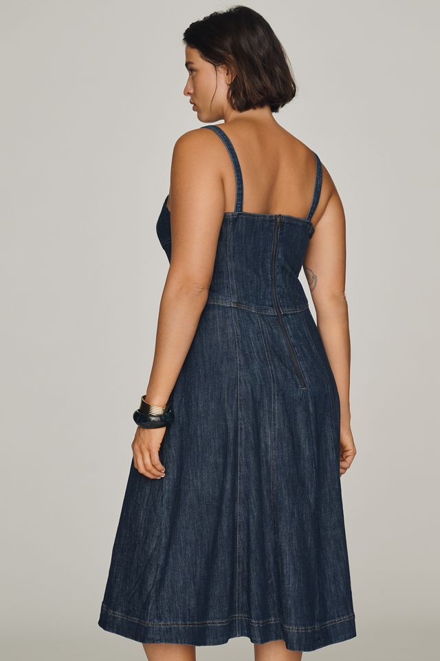 By Anthropologie Denim Waisted Midi Dress #7