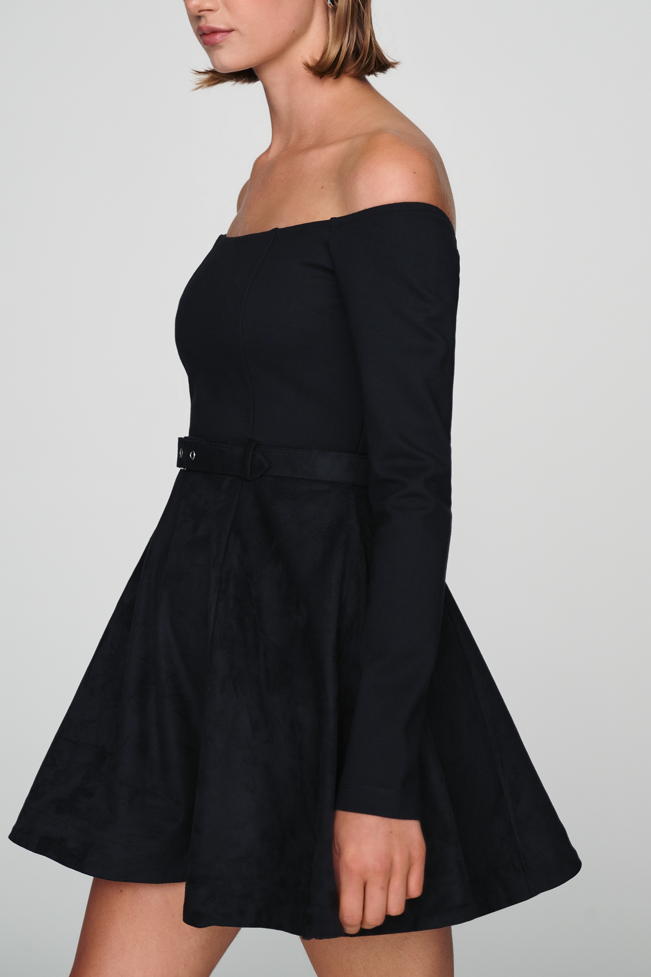 Maeve Faux-Suede Belted Mini Dress