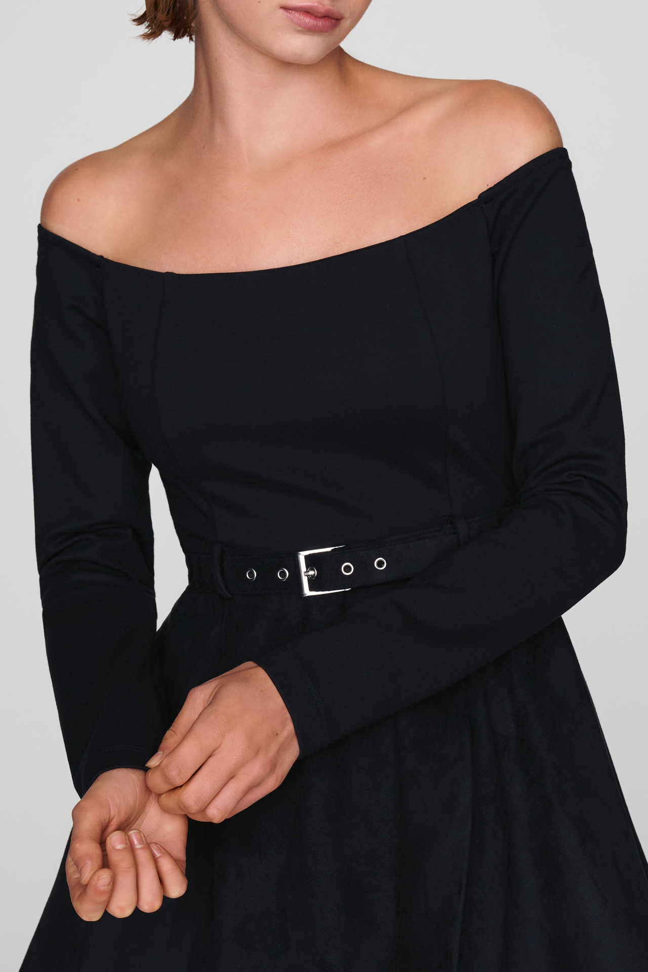 Maeve Faux-Suede Belted Mini Dress